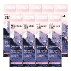 애경 2080 퓨어 마운틴 핑크솔트 치약 마일드민트향 120g, 9개
