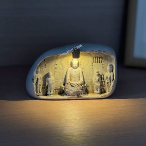 허난성 룽먼 석굴 야경등 부처상 냉장고 자석 스탠드 조명