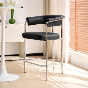 아르 가죽 바텐의자 철제 아일랜드 홈바의자 블랙