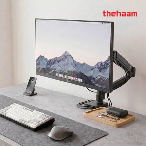 더함 모니터암 거치대 가스스프링 노트북 싱글 듀얼 모니터 암 스탠드 81.3cm(32인치)