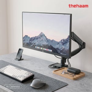 더함 모니터암 거치대 가스스프링 노트북 싱글 듀얼 모니터 암 스탠드 81.3cm(32인치)