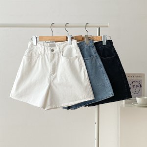 코튼데님 A라인 쇼츠 청반바지 3color