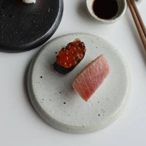 진달래의꿈 핸드메이드 오트밀도자기 양면 디저트 접시 플레이트 앞접시