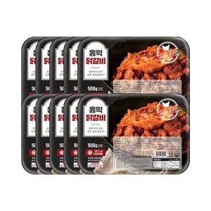 홍익상회 춘천 홍익 닭갈비 국내산 닭고기 캠핑 음식 500g, 10개