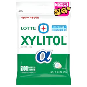 롯데 자일리톨 알파 껌 대용량 195g, 3개