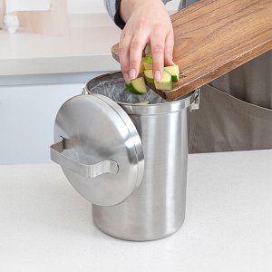 정리더하기 완벽차단 밀폐 스테인리스 음식물쓰레기통 3L