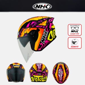 NHK헬멧 S1 GP PRO 이반오르톨라4 블랙오렌지 오토바이 오픈페이스 헬멧