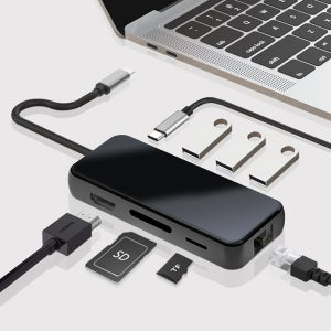 C타입 멀티허브 8in1 4K HDMI LAN USB3.0 3포트 PD 맥북 노트북