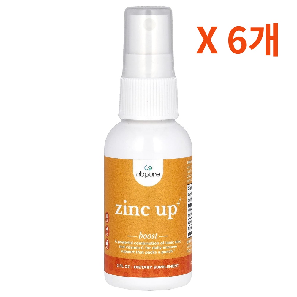 NB퓨어 아연 <b>징크 업</b> 뿌리는 액상 60ml Zinc 비타민C 6개