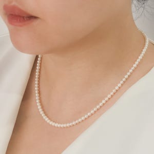 블랑썸 AA급 원형 천연 담수진주목걸이 민물담수진주 구형 3mm/4mm/5mm