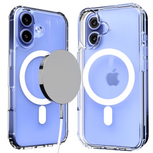 엑씨 에어스타 투명 범퍼 2배 자력 맥세이프 호환 케이스 화이트, 아이폰16