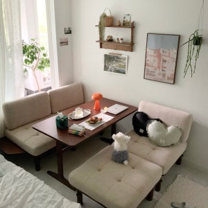 오투가구 젠 리빙다이닝 식탁세트 패브릭소파 오토만 1300 테이블 식탁