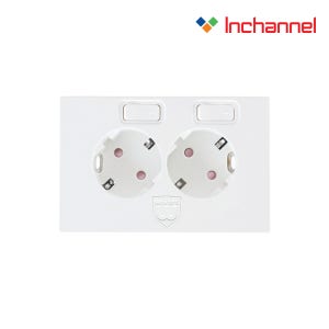 위너스 인채널 스위치 부착 콘센트 2구 IWW001 매입 접지 스위치 벽 교체