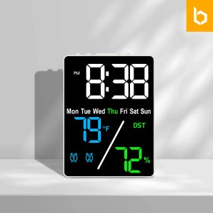 유즈비 블랙페이스 LED 온습도시계 BF5508 요일 온도 습도 알람 스마트시계