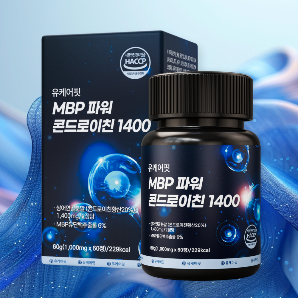 유케어핏 c6s <b>상어연골</b> 6형 <b>콘드로이친</b> 1400 MBP 콘도로이친 효능 60정, 1개