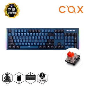 COX CK01 Navy 교체축 사이드 RGB 게이밍 기계식 키보드 네이비, 적축