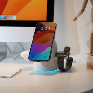 Qi2 3in1 15W 맥세이프 무선 충전기 거치대 파워M 터치