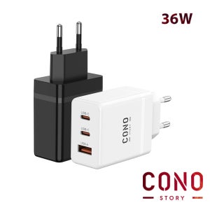 코노 GaN PD 고속 여행용 휴대폰 충전기 케이블 25W 36W