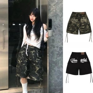 레트로 카모플라주 반바지 기모바지 카고바지 청바지 기모청바지 카모플라주