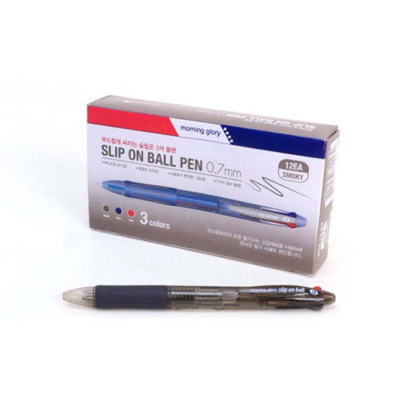 슬립온 3색 볼펜 0.7mm 12개입