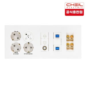 제일전기 디노 화이트 대기통합수구 5개용 3구콘+8p2구+ca2방+광수구2구+블랭크1구+바나나잭2구 (좌)