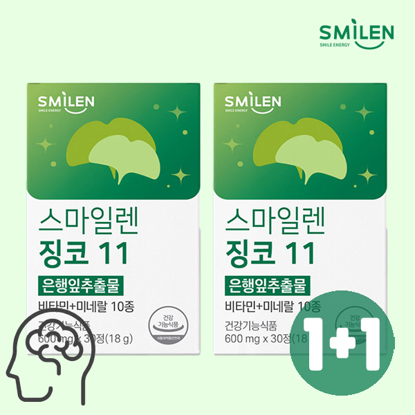 식약처인정 징코 은행잎추출물 두뇌 기억력 혈행개선 도움 비타민B 영양제 2개월분