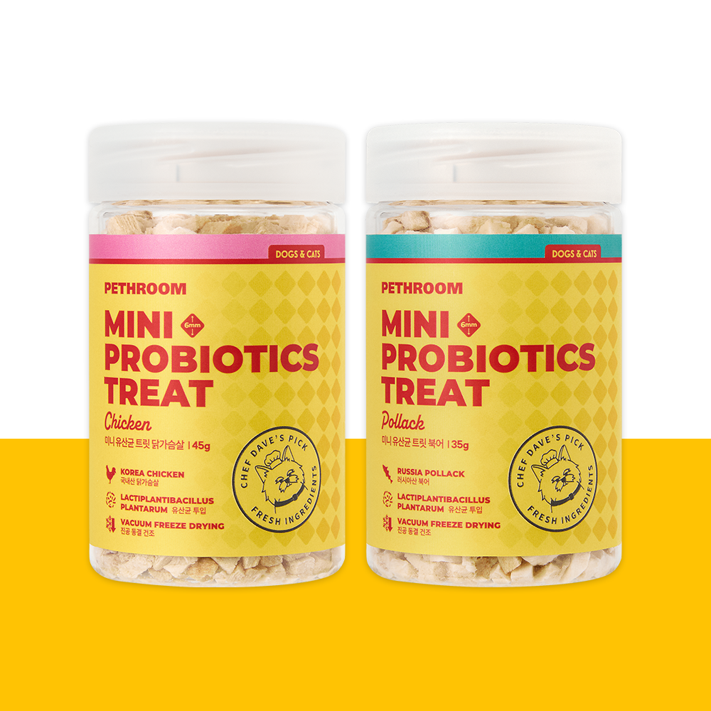 [페스룸] 미니 유산균 트릿 닭가슴살 북어 강아지 고양이 동결건조 영양간식