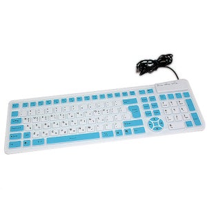 Coms 키보드 실리콘 롤 키보드 USB타입 WHITE 투톤 유선 CF452