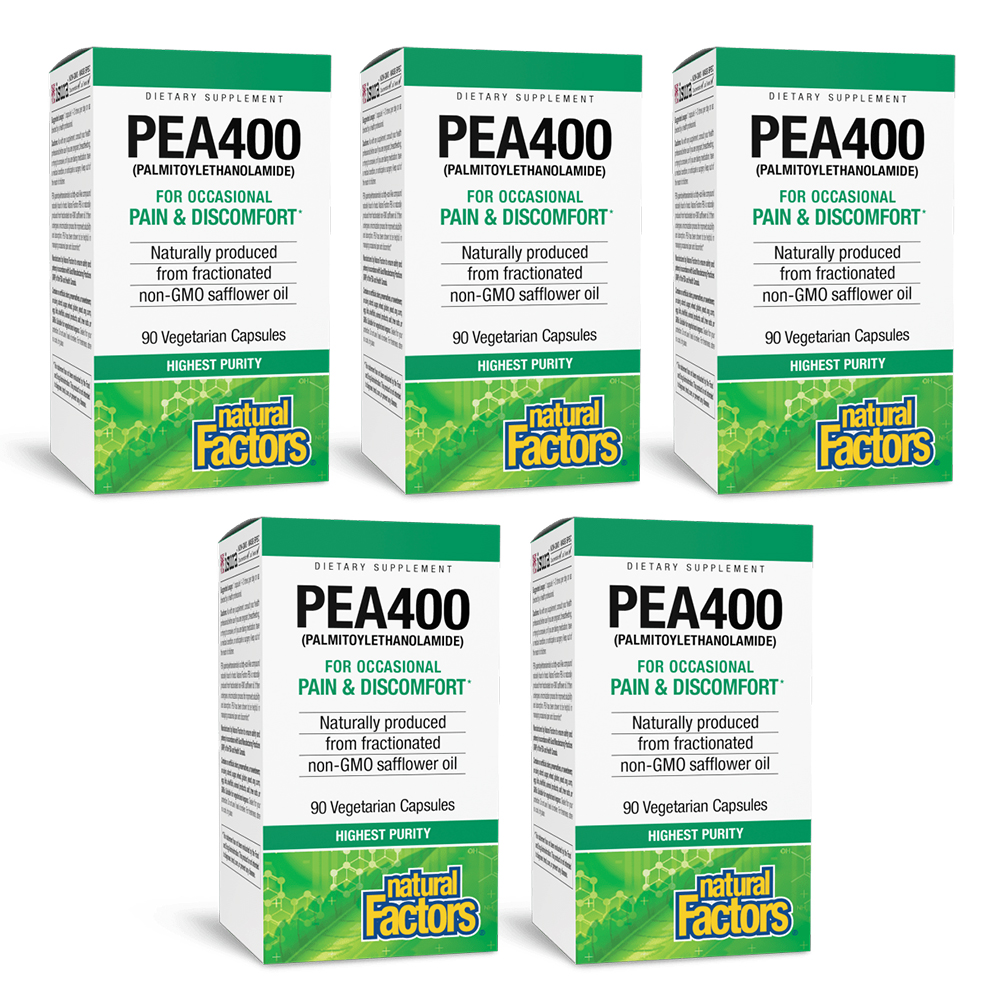네추럴팩터스 <b>PEA</b> 400 mg 90캡슐 5개 <b>팔미토일에탄올아마이드</b>