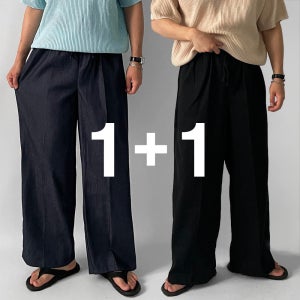 1+1 남자여름청바지 남자와이드데님 통큰바지 흑청바지