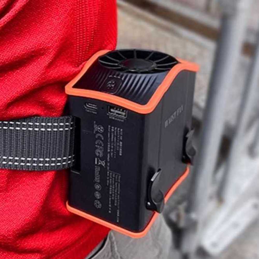 허리걸이 선풍기 미니 벨트 몸풍기 여름철 무선선풍기 오렌지