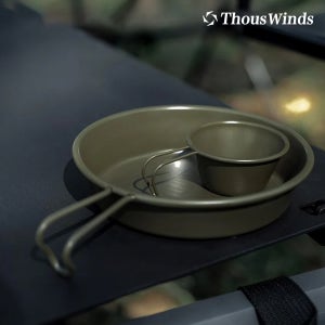 ThousWinds 캠핑 시에라컵 앞접시 소주잔 술잔 280ml, 올리브그린