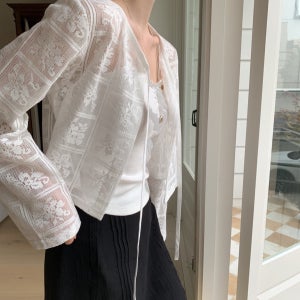 샌드 크래커 시스루 여름 긴팔 가디건