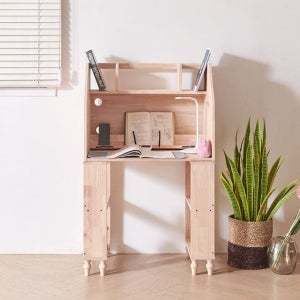 국산 고무나무 독서실 책상 수납선반 세트 D형