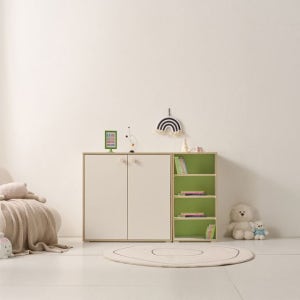 국산 도어 수납장 책장 세트 1200 4colors