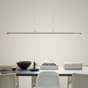 바니코 니켈 LED 펜던트 일자 식탁 조명 미드센츄리 라인 유광 40W(1200)