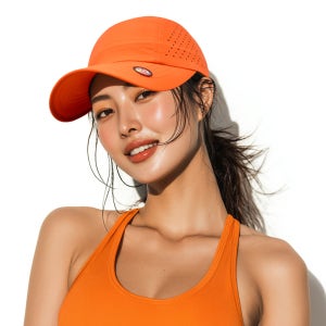스마트런 오렌지 타공 초경량 런닝모자 자외선차단 스포츠캡 마라톤 러닝캡