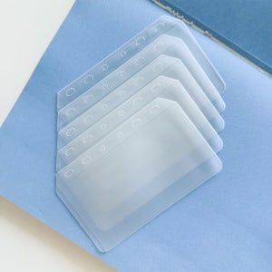 6공 다이어리 PVC 반투명 수납 포켓 5장 세트
