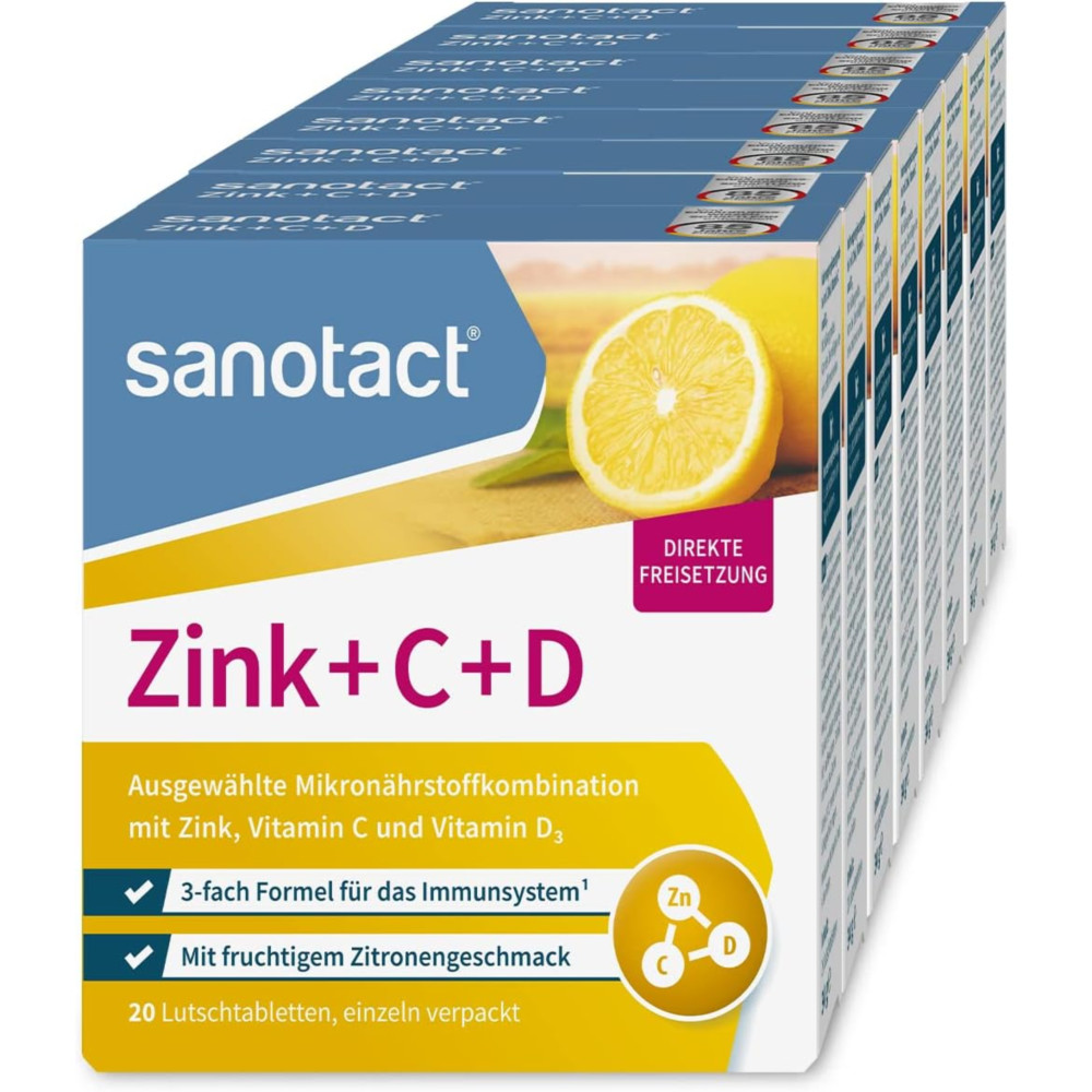 [독일] Sanotact<b>자노탁트 아연</b>+비타민C+D3 레몬맛 20포X8개