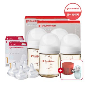 더블하트 모유실감 베이직&모먼트 160ml 트윈더블세트 (젖병4+젖꼭지4)