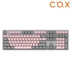 COX CK580 교체축 무한 동시 입력 게이밍 기계식 키보드 그레이핑크, 적축