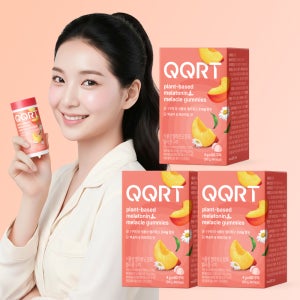 QQRT 식물성 멜라토닌 2mg 효과 젤리 미국 멜라토닌 복숭아맛 멜라클구미 60정 3박스