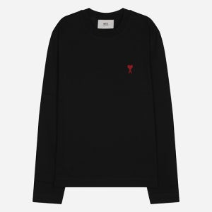 [아미]5F BFUTS235 724 001 스몰 하트 로고 롱슬리브 티셔츠 블랙