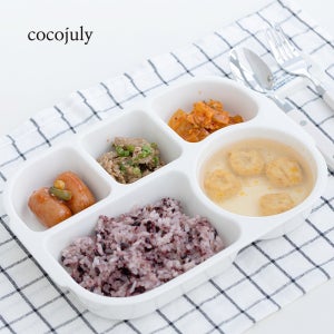 [국산] 도자기 식판 어린이 성인 다이어트 가정용 깊이 4cm 5구 화이트