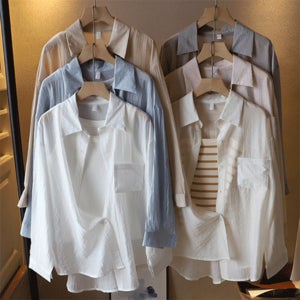 모아유 여성 여름셔츠 시스루 루즈핏 여리핏 남방 비치웨어 바캉스룩 커버업 블라우스 살안타템