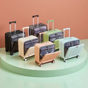 [Travory] 스마트 미니 18인치 기내용 캐리어 컵홀더 노트북 앞포켓 여행 가방