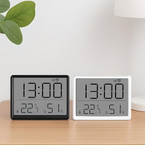 레토 온습도 탁상시계 자석부착 디지털 무소음 책상 알람시계