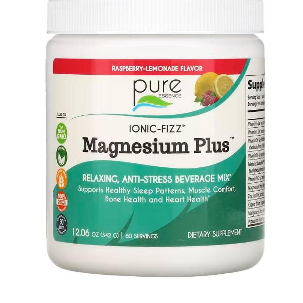 퓨어에센스 Ionic Fizz <b>마그네슘 플러스 라즈베리 레모네이드</b> 342g 12.06oz