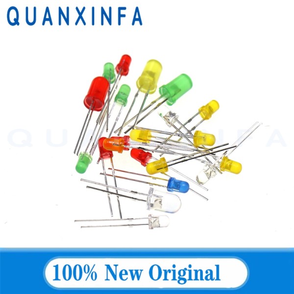원형 LED F3 슈퍼 <b>브라이트</b> 레드 그린 옐로우 블루 100 개