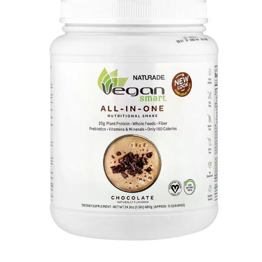 비건스마트 <b>올인원 뉴트리셔널</b> 셰이크 초콜릿 690g 1.51 lbs